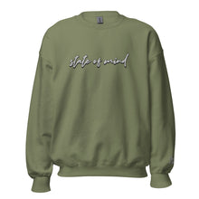 Load image into Gallery viewer, "State of Mind" Embroidered Unisex Sweatshirt (Color options available)