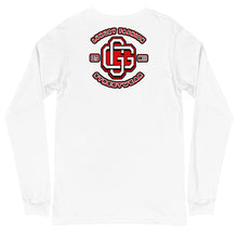Load image into Gallery viewer, Red & White Unisex Long Sleeve Tee (Color options available)
