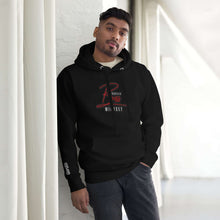 Load image into Gallery viewer, Model wearing the Gorilla Boss Mindset Pullover Hoodie in black, showcasing its stylish design and comfort.