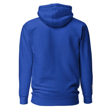 Load image into Gallery viewer, Blue pullover hoodie showcasing the back design, perfect for stylish comfort and a bold look.