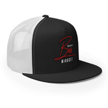 Load image into Gallery viewer, Gorilla Boss Mindset Trucker Cap in black and white, stylish design for confident everyday wear and street style.
