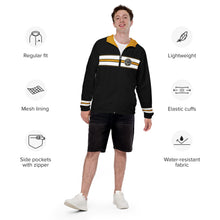 Load image into Gallery viewer, Black n Gold Flex Men&#39;s Windbreaker
