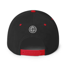 Load image into Gallery viewer, Back view of the Gorilla Boss Mindset Snapback Hat featuring a black design and red accents with logo detail.
