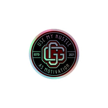 Load image into Gallery viewer, Hustle as Motivation Holographic stickers (3 Sizes)
