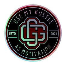 Load image into Gallery viewer, Hustle as Motivation Holographic stickers (3 Sizes)
