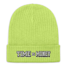 Load image into Gallery viewer, &quot;Time is Money&quot; Ribbed knit beanie (Color options available)
