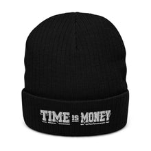 Load image into Gallery viewer, &quot;Time is Money&quot; Ribbed knit beanie (Color options available)
