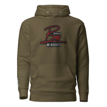 Load image into Gallery viewer, Gorilla Boss Mindset pullover hoodie in olive green, featuring bold logo for confidence and style.

