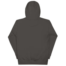 Load image into Gallery viewer, Back view of the Gorilla Godz &quot;Manifest Success&quot; unisex hoodie in dark color, showcasing its sleek design and hood.
