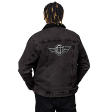 Load image into Gallery viewer, &quot;Monogram Wingz&quot; Unisex denim sherpa jacket
