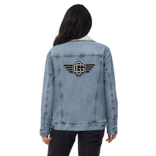 Load image into Gallery viewer, &quot;Monogram Wingz&quot; Unisex denim sherpa jacket
