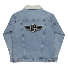 Load image into Gallery viewer, &quot;Monogram Wingz&quot; Unisex denim sherpa jacket

