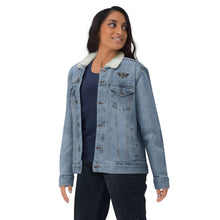 Load image into Gallery viewer, &quot;Monogram Wingz&quot; Unisex denim sherpa jacket
